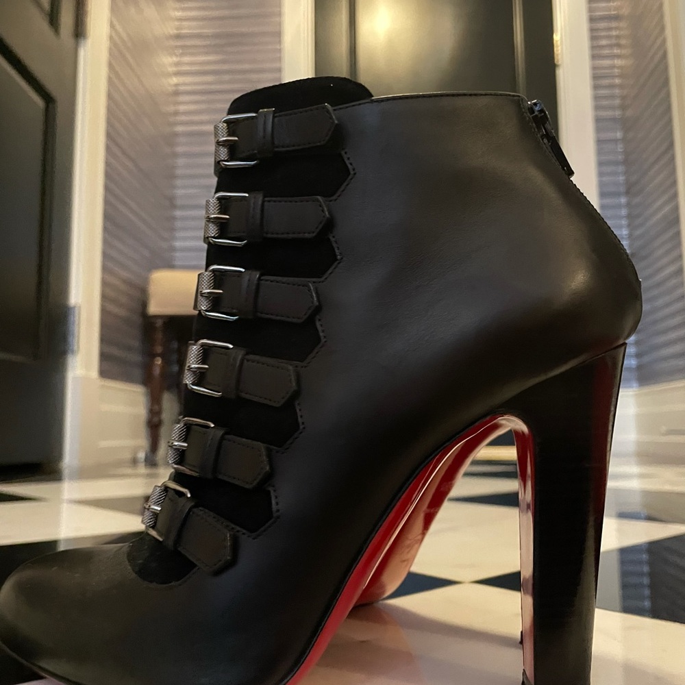 Christian Louboutin Black Buckle Boots